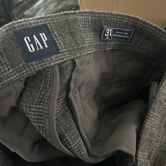 GAP Men's Gray Plaid Dress Pants 31 X 30 Wool Blend - Picture 4 of 16